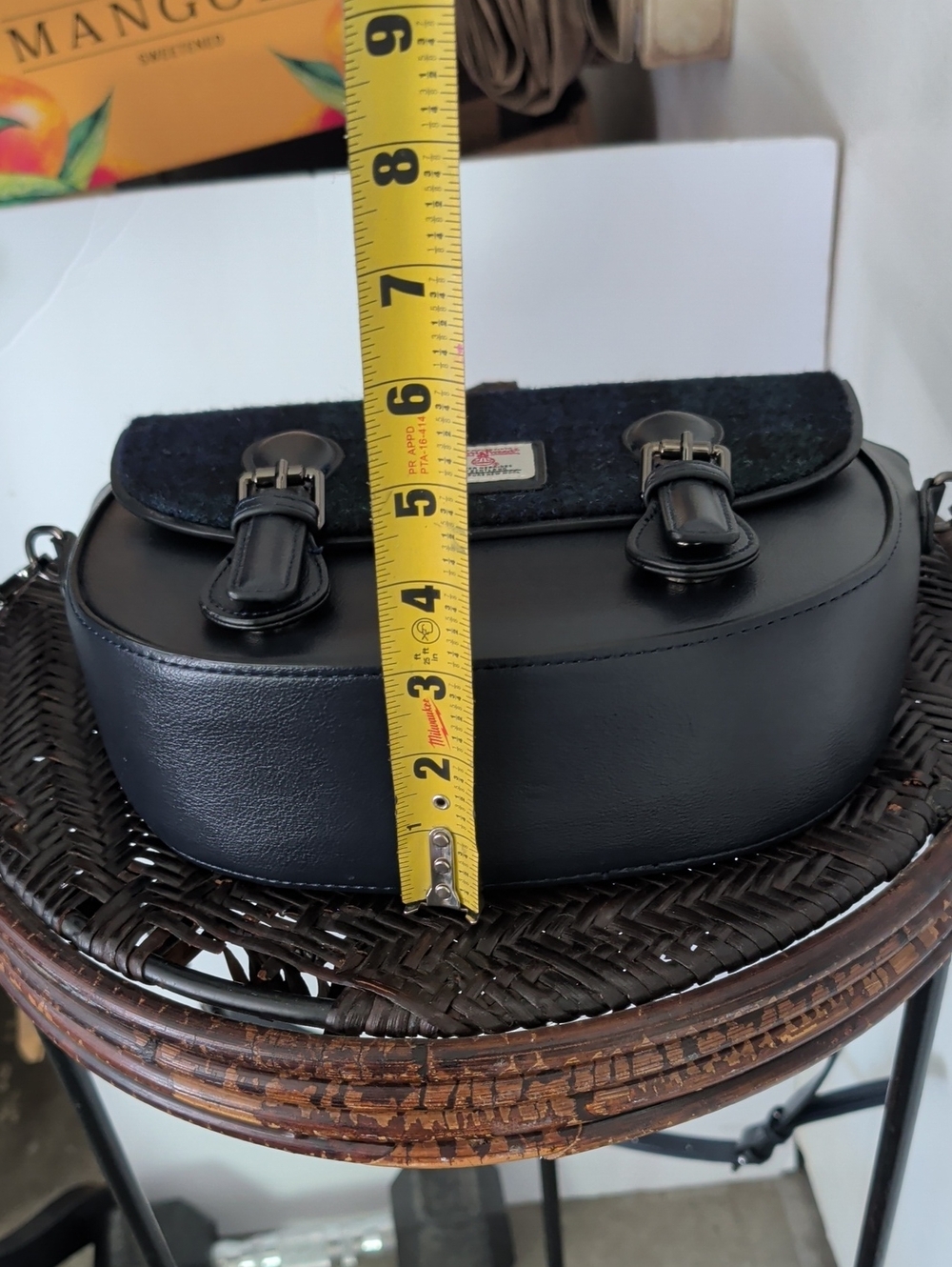 Classic Black Plaid Satchel Crossbody Bag - Picture 12 of 16